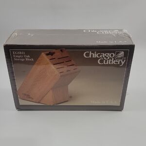 Nos EGSB11 empty Oak Storage Block Chicago CUTLERY made In The U.S.A